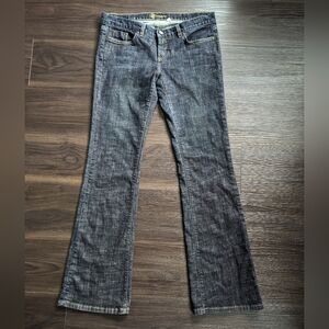 VINTAGE Bebe Made in USA Low Rise Flare Jeans Rhinestone Logo Size 31